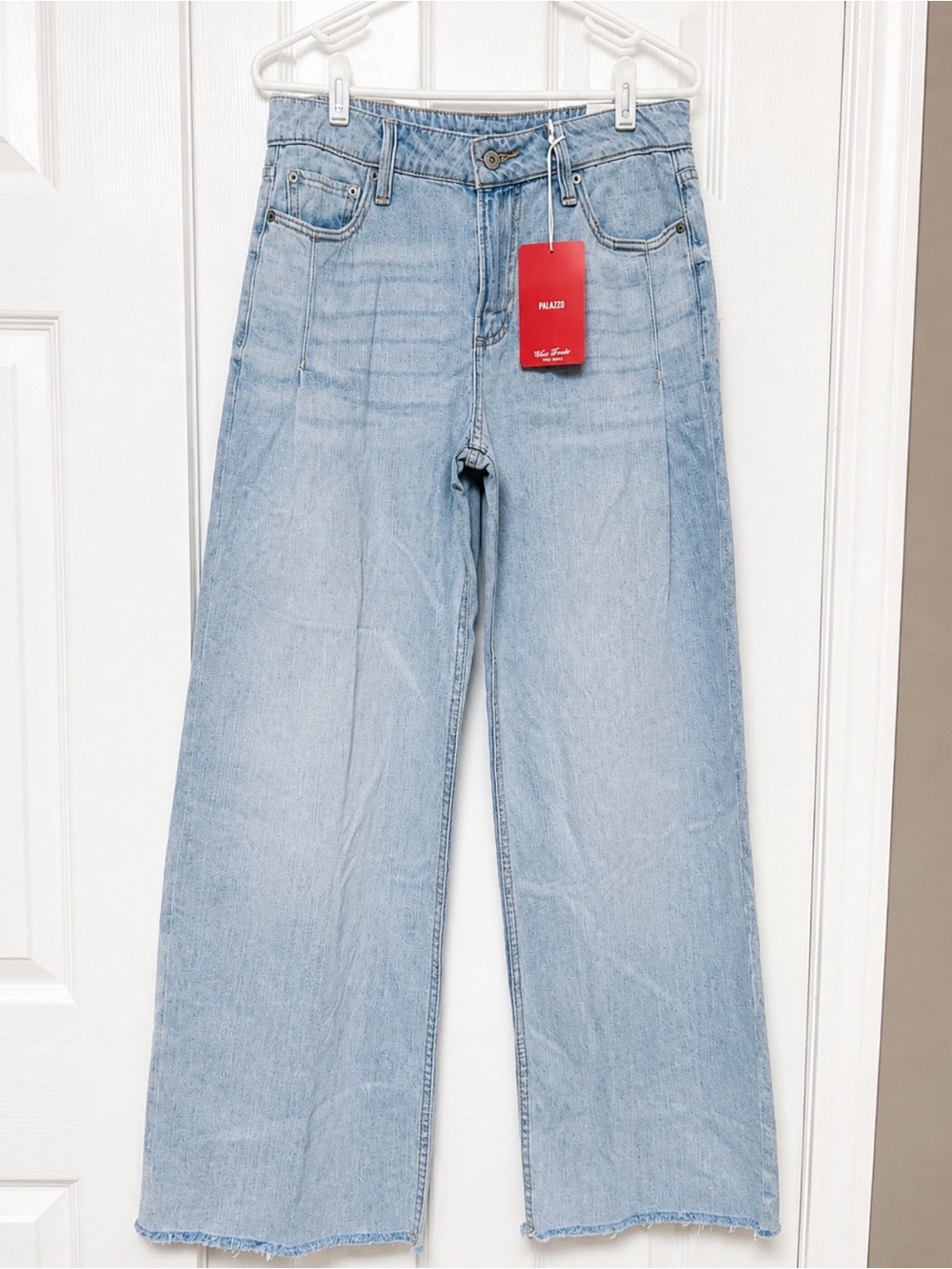 Lucky Brand Pleated Rigid Palazzo Jeans Tencel Linen Light Wash NWT 4/27